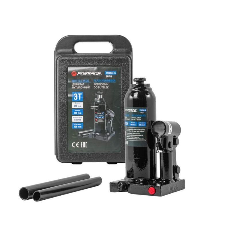 Домкрат бутылочный 3т с клапаном (h min 180мм, h max 315мм) Forsage F-T90304(Euro)