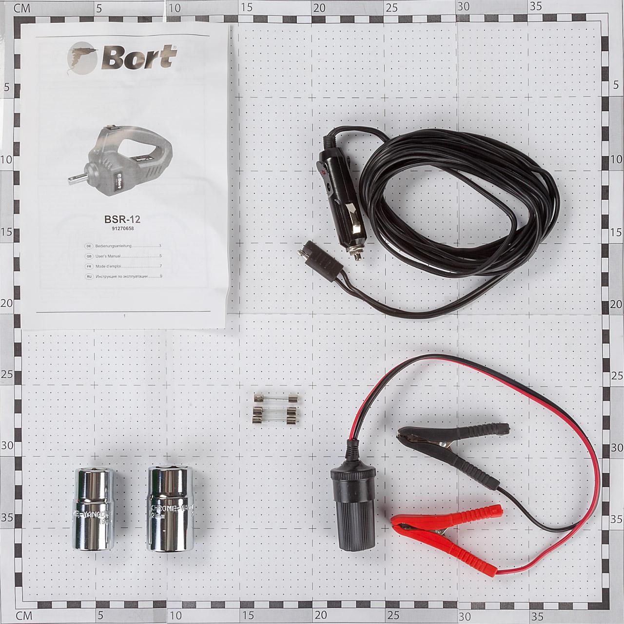 Гайковерт проводной автомобильный, 12В, 350Нм, 1/2", 3300об/мин, Bort BSR-12