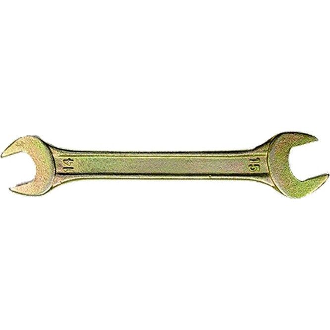 Ключ рожковый, 14 х 17 mm, желтый цинк  Сибртех 14309