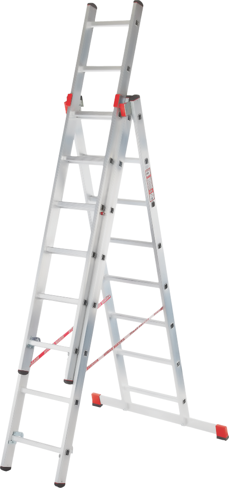 Лестница алюминиевая 3-секц., 355/892/367см, 3х14 ступ., 23.2кг, NV323 (до 150кг)  ...Новая Высота 3230314