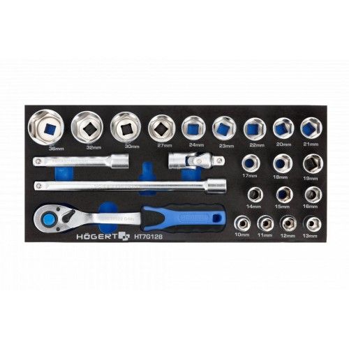 Набор инструмента 1/2" в ложементе EVA (23пр) HOEGERT HT7G128