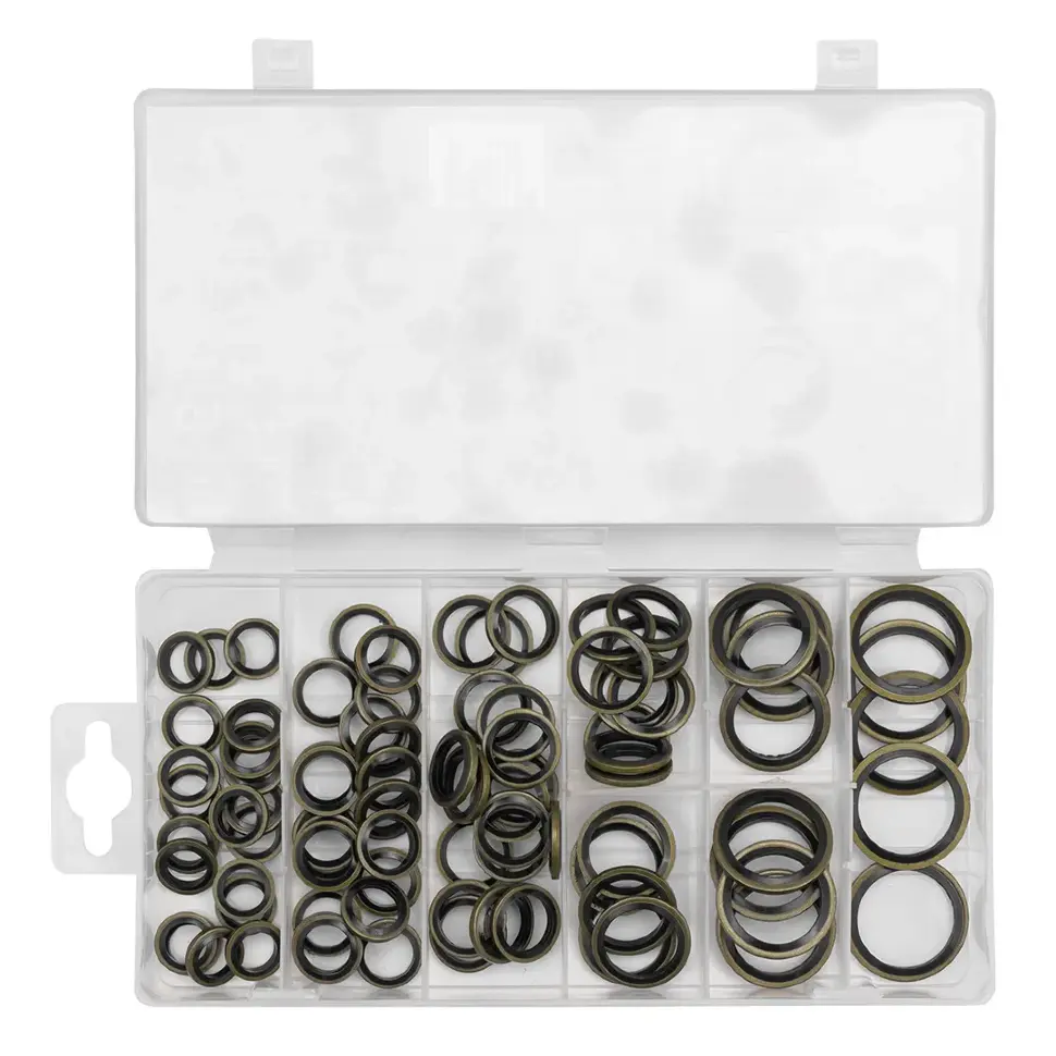 Шайбы резино-металлические, набор 90пр. RockFORCE RF-068581