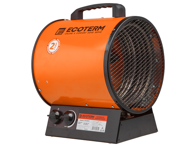Нагреватель воздуха электрический, пушка, 6 кВт, 380 В, 3-хфазный, термостат  ...Ecoterm EHR-06/3C