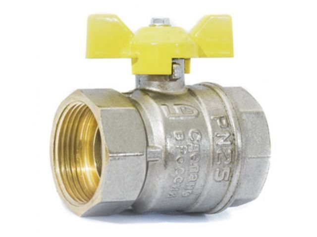 Кран шаровый 1" вн.-вн. бабочка (ГАЗ) PN 40 LD LD.47.350.25