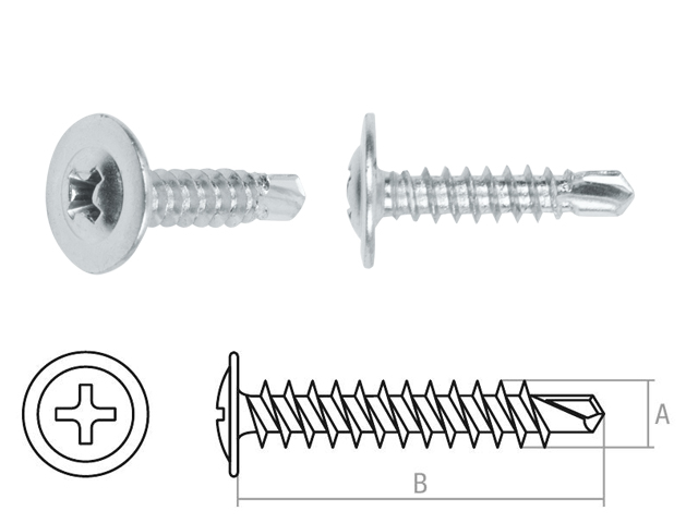 Саморез 4.2х75 mm с прессшайбой, цинк, со сверлом (30 шт.) STARFIX SMP1-50401-30