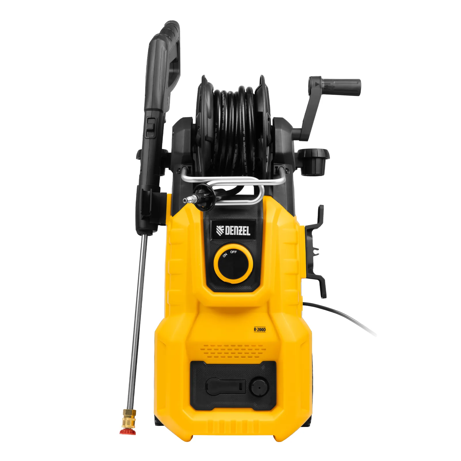 Моечная машина высокого давления R-200D, 2400 Вт, 200 бар, 420 л/ч, с барабаном DENZEL 58264
