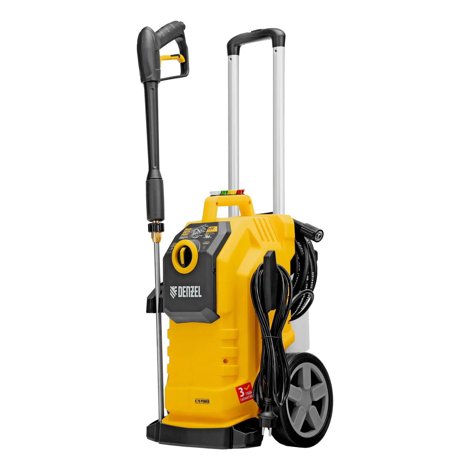 Моечная машина высокого давления K 70 Power, 2500 Вт, 180 бар, 600 л/ч, асинх. двиг. DENZEL 58272