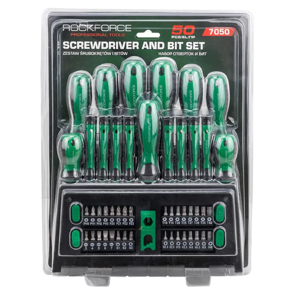 Отвертки в комплекте с битами, набор 50пр. RockFORCE Rock FORCE RF-7050
