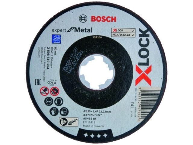 Круг отрезной 125х1.6x22.2 мм для металла X-LOCK Expert for Metal ( прямой, подходит для всех типов УШМ) BOSCH 2608619254