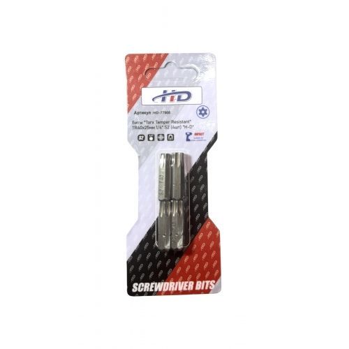 Биты "Torx Tamper Resistant" TR40x25мм 1/4" S2 (4шт)   H-D HD-77908