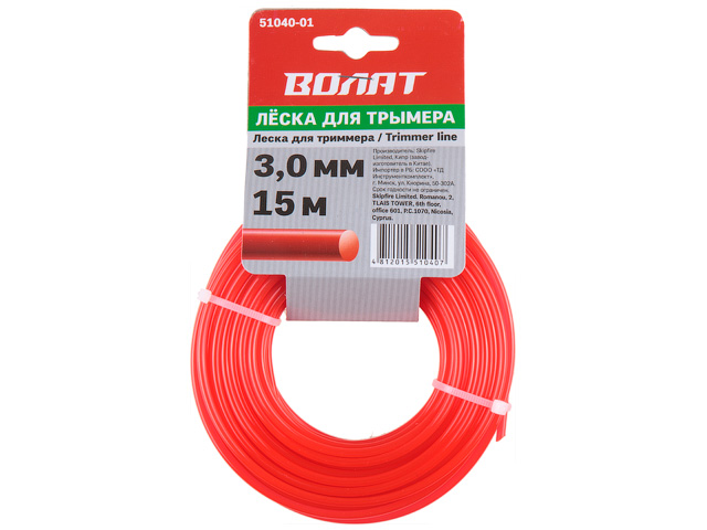 Леска ф 3.0 mm х 15 м круглое сечение ВОЛАТ 51040-01