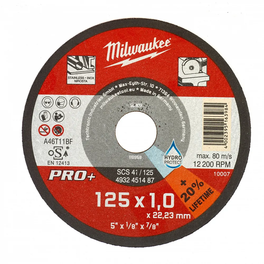 Круг отрезной по металлу 125х1,0х22,23 мм PRO+ MILWAUKEE Milwaukee 4932451487