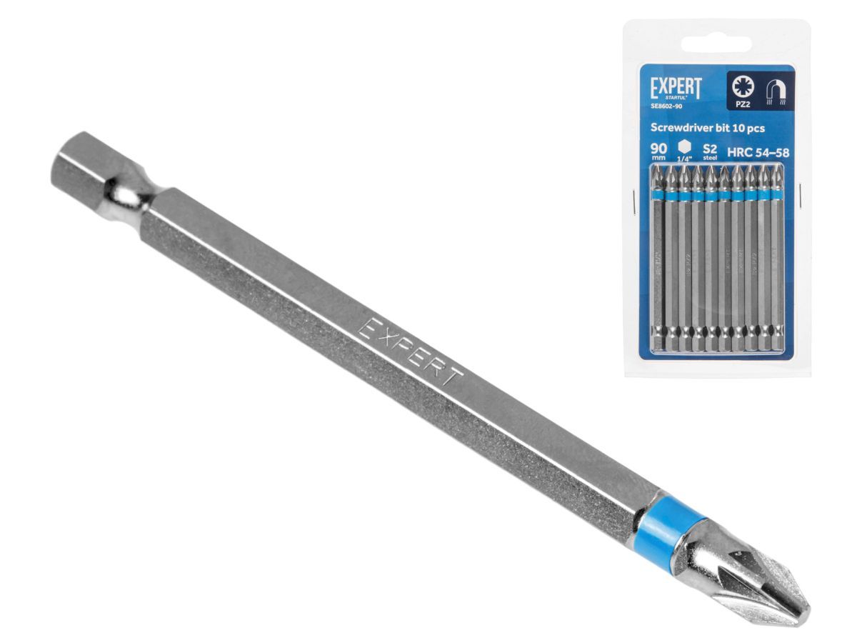 Насадка крестообразная PZ2 90мм 10шт EXPERT (SE8602-90) (бита Pozidrive магнитная) STARTUL SE8602-90
