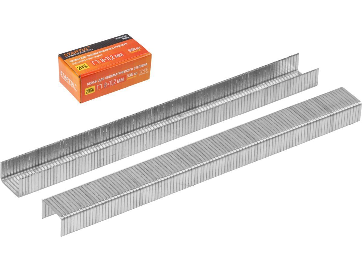 Скобы тип 20GA  8mm (5000шт) PROFI (для пневмостеплера, сечение 1.2х0.6mm, ширина скобы 11.2mm) STARTUL ST4530-08