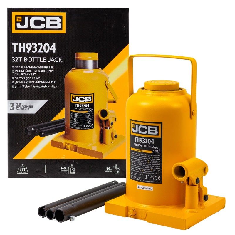 Домкрат бутылочный 32т с клапаном (h min-260мм, h max-420мм)  JCB JCB-TH93204