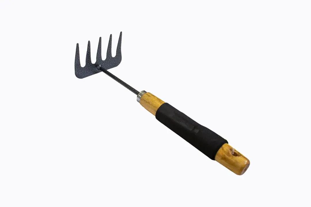 Грабли мини с деревянной рукояткой (5-зуб., L-300mm)  WMC TOOLS WMC-TG2104020-Z