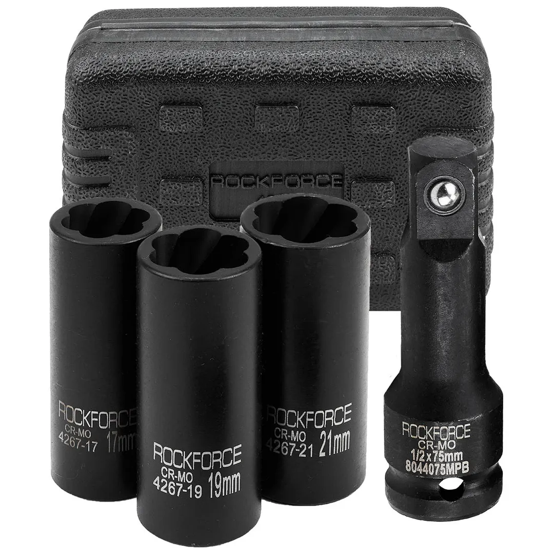 Головки ударные двухсторонние, набор 4пр., 1/2" (6гр.) RockFORCE RF-4267