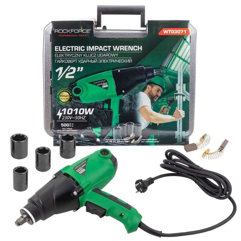 Гайковерт ударный электрический, 1010Вт, 1/2", 500Нм, 2200об/мин, RockFORCE RF-WT03071