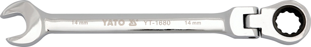 Ключ рожково-накидной с трещоткой шарнирный 21 мм. CrV  YATO YT-1687