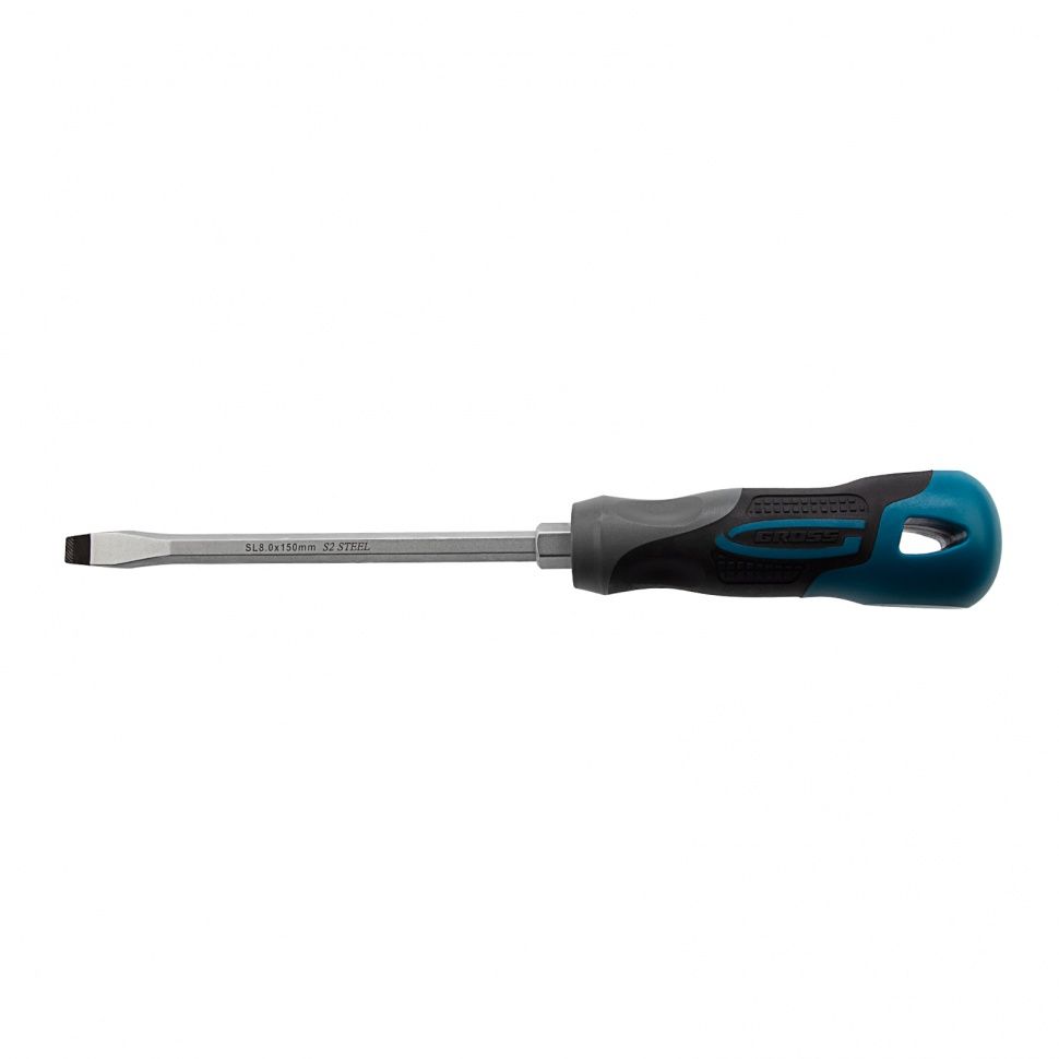 Отвертка SL8.0 x 150 mm, S2, трехкомпонентная рукоятка Gross 12119