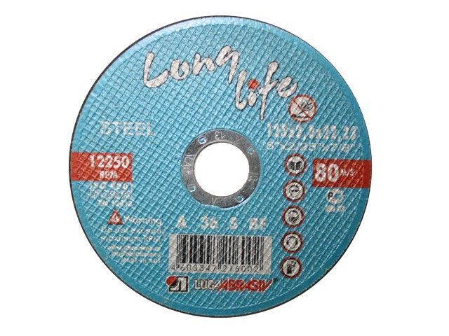Круг отрезной 115x1.0x22.2 mm для металла Long Life  LUGAABRASIV 4603347214886