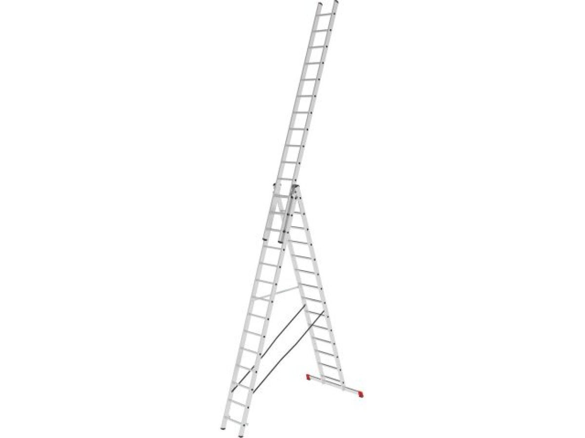 Лестница алюм. 3-секц., 356/949/376см, 3х14 ступ., вес 21.5кг, PRO STARTUL ST9942-14