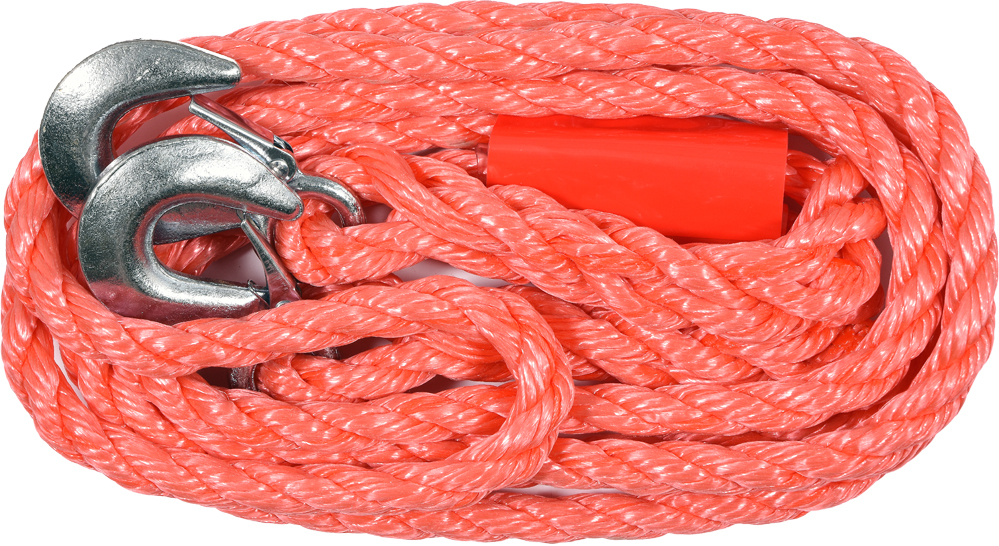 Трос буксировочный плетеный пропиленовый в комплекте с крюками (3500кг)  ...VOREL 82200