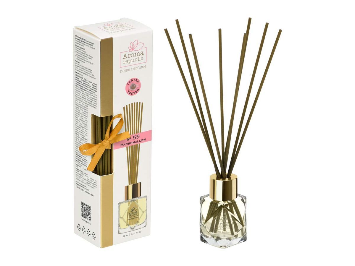 Ароматический диффузор в стеклянном флаконе, 30 мл,"№55 Marshmallow" AROMA REPUBLIC 93805