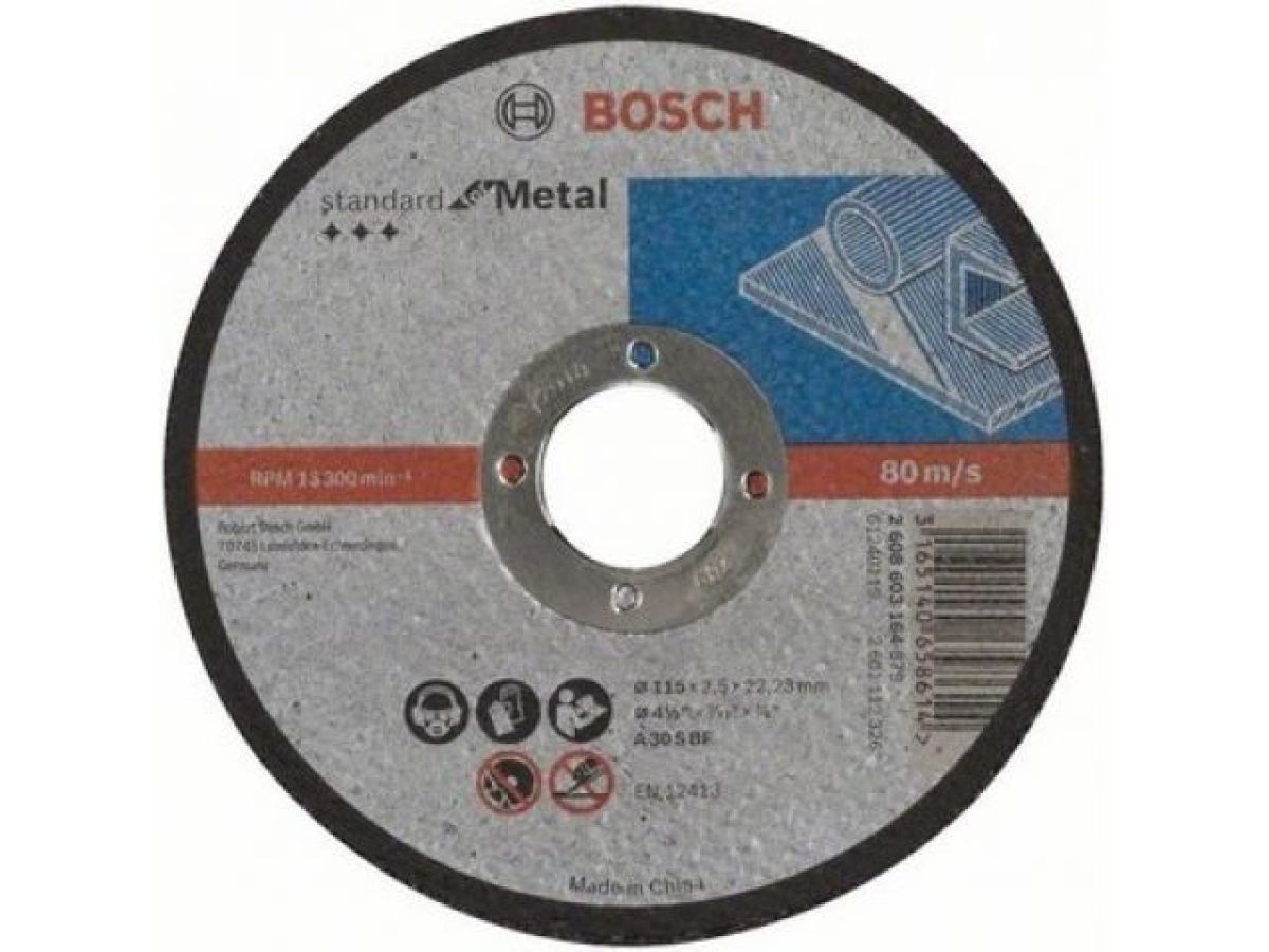 Круг отрезной 115x2.5x22.2 mm для металла Standard BOSCH 2608603164