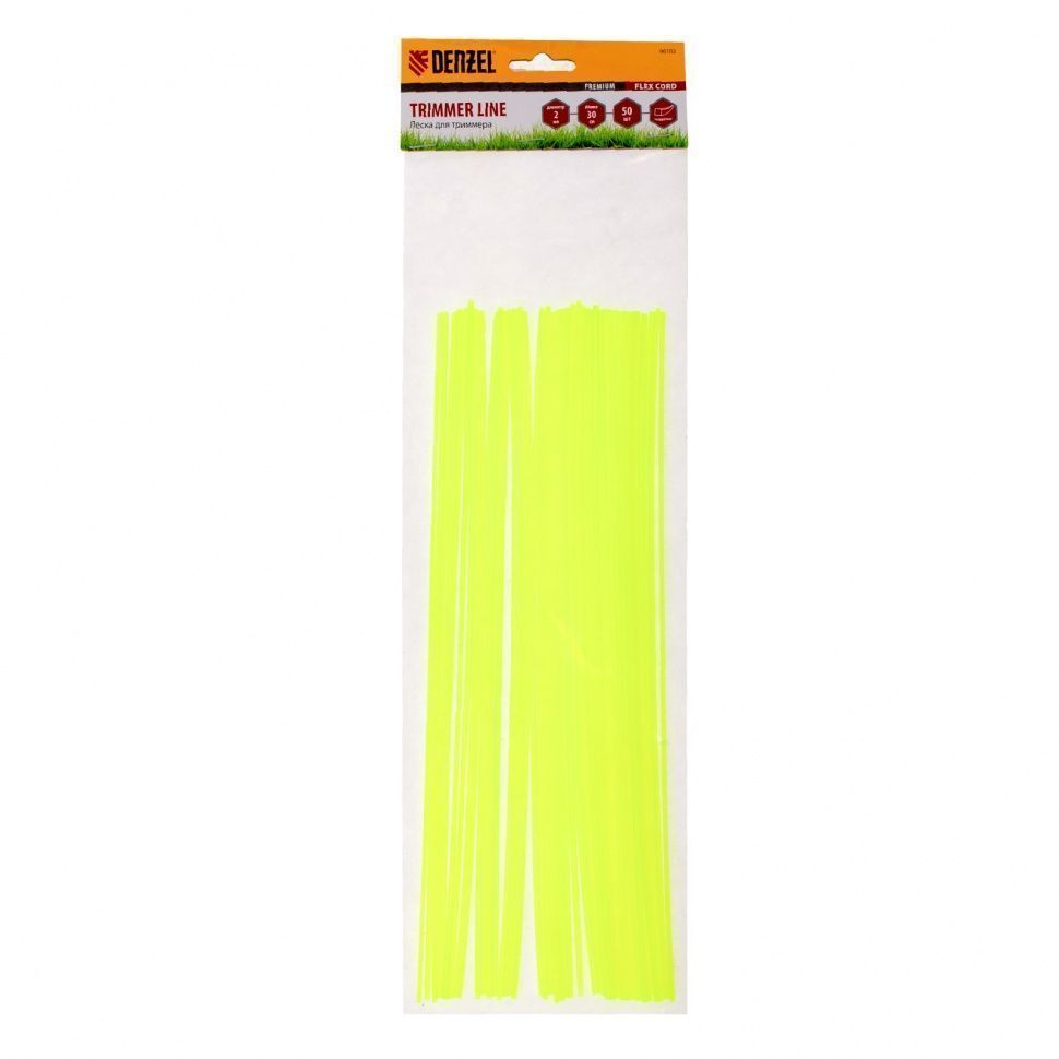 Леска для триммера квадратная нарезанная 2mm х 30 см 50 шт FLEX CORD DENZEL 96102