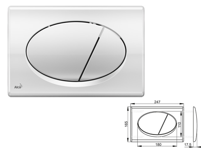Кнопка для инсталляции (хром - глянцевая)  Alcaplast M71-BL-01