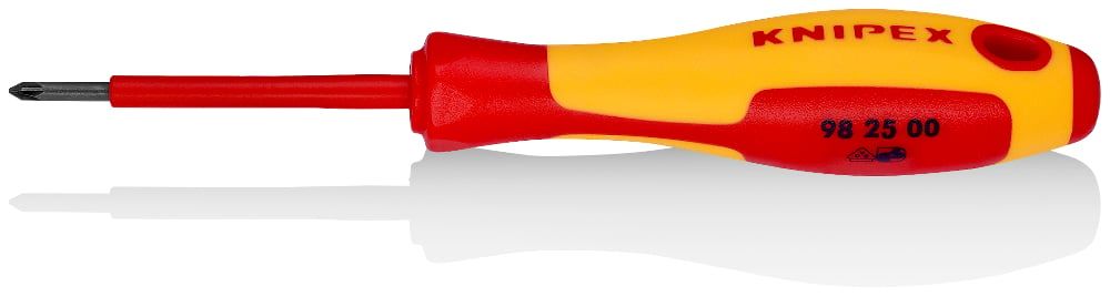 Отвёртка VDE 1000V Pozidriv PZ0, длина стержня 60 мм, L-162 мм  KNIPEX 982500