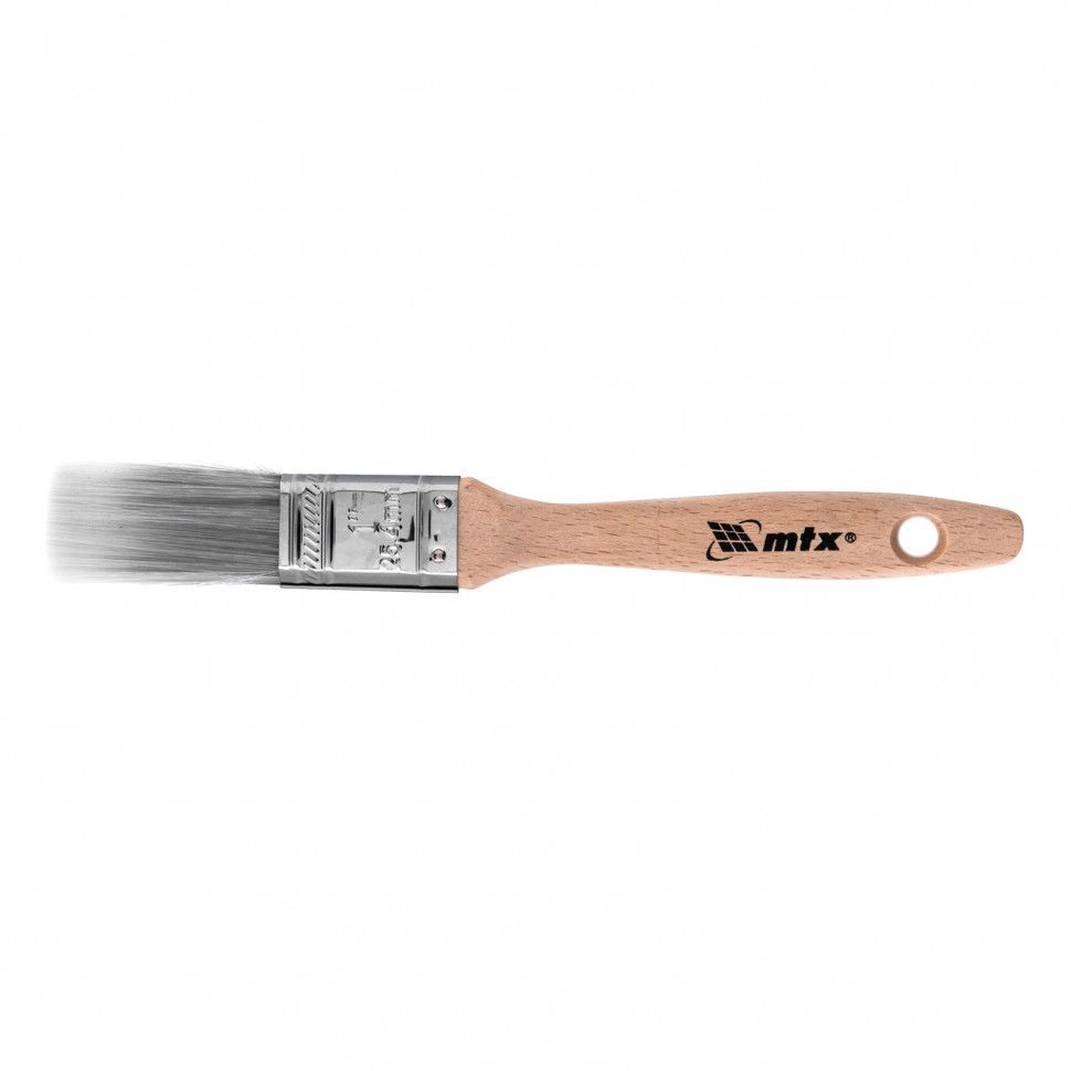 Кисть плоская 1"(25мм), мягкая платиновая искусственная щетина, деревянная ручка  ...MTX 83315