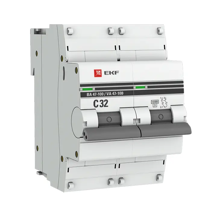 Авт. выкл. 2P 32А (C) 10kA ВА 47-100 PROxima EKF mcb47100-2-32C-pro