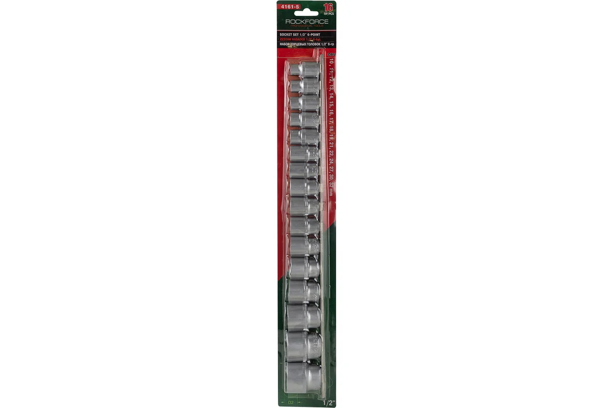 Набор головок 16пр. 1/2" 6гр. 10-32мм, Rock FORCE RF-4161-5