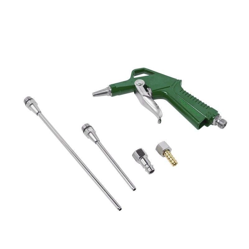 Пистолет обдувочный с комплектом сопел  3пр.(20,90,165мм+штуцер под б/с+штуцер елочка 8мм), в блистере Rock FORCE RF-DG-12-K