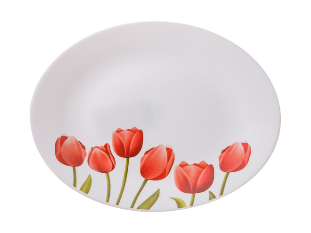 Тарелка обеденная стеклокерамическая, 267 mm, круглая, серия Сад тюльпанов  ...DIVA LA OPALA 13-126727