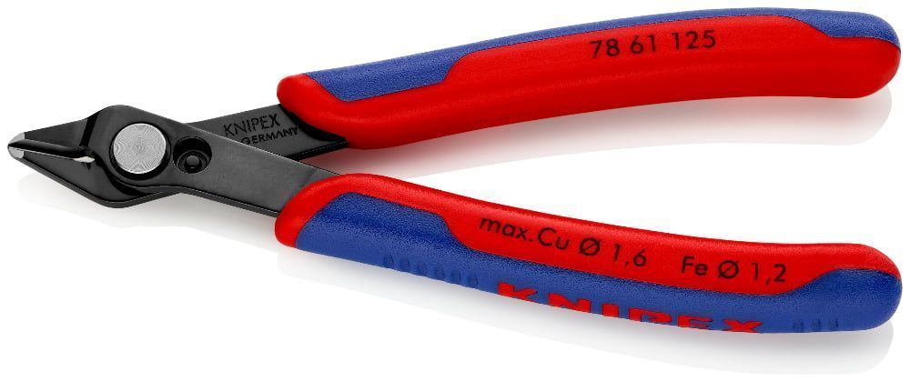 Бокорезы прецизионные Electronic Super Knips®  кромка без фаски,  L-125 мм, твёрдость 64 HRC, чёрные...KNIPEX 7861125