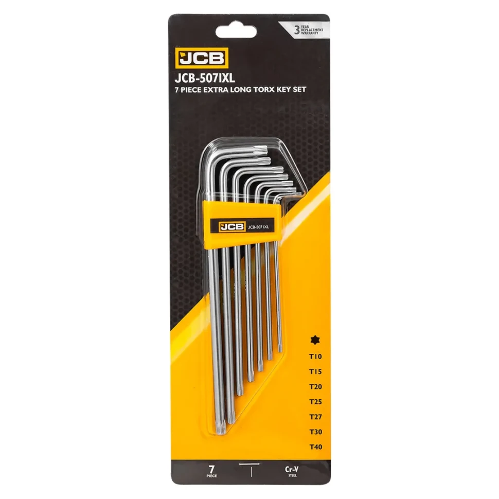 Набор ключей TORX Г-образных экстрадлинных 7пр.  JCB JCB-5071XL