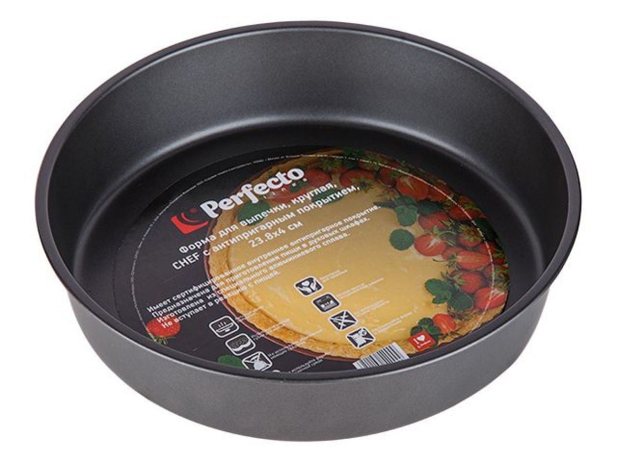 Форма для выпечки, круглая, 24х4 см, антипригарное покрытие, CHEF PERFECTO LINEA 16-254000
