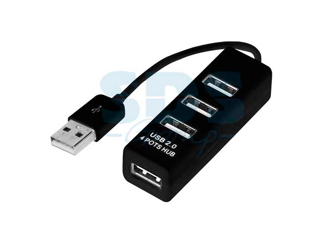 Разветвитель USB на 4 порта черный  REXANT 18-4103
