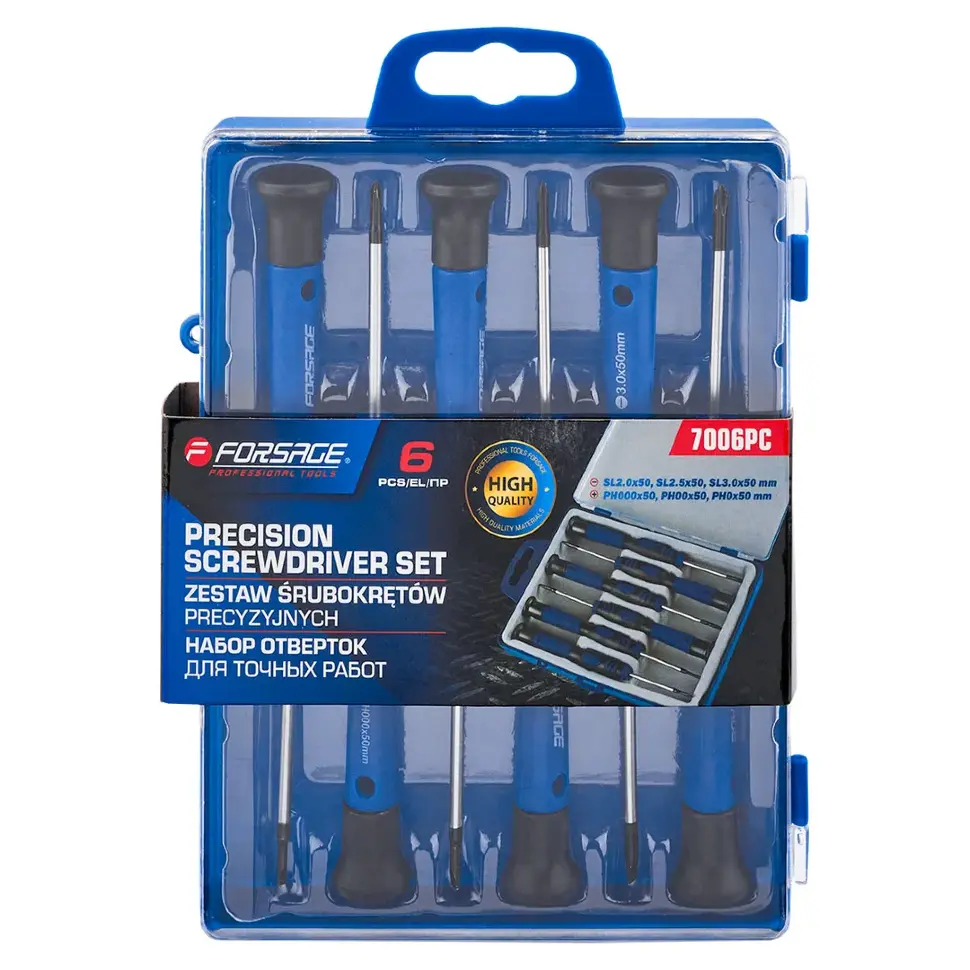 Отвертки для точных работ, набор 6пр.  Forsage F-7006PC