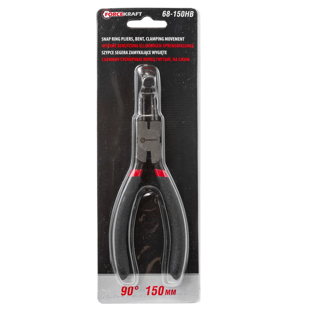 Щипцы для стопорных колец 150мм (гнутые, на сжим) FORCEKRAFT FK-68-150HB