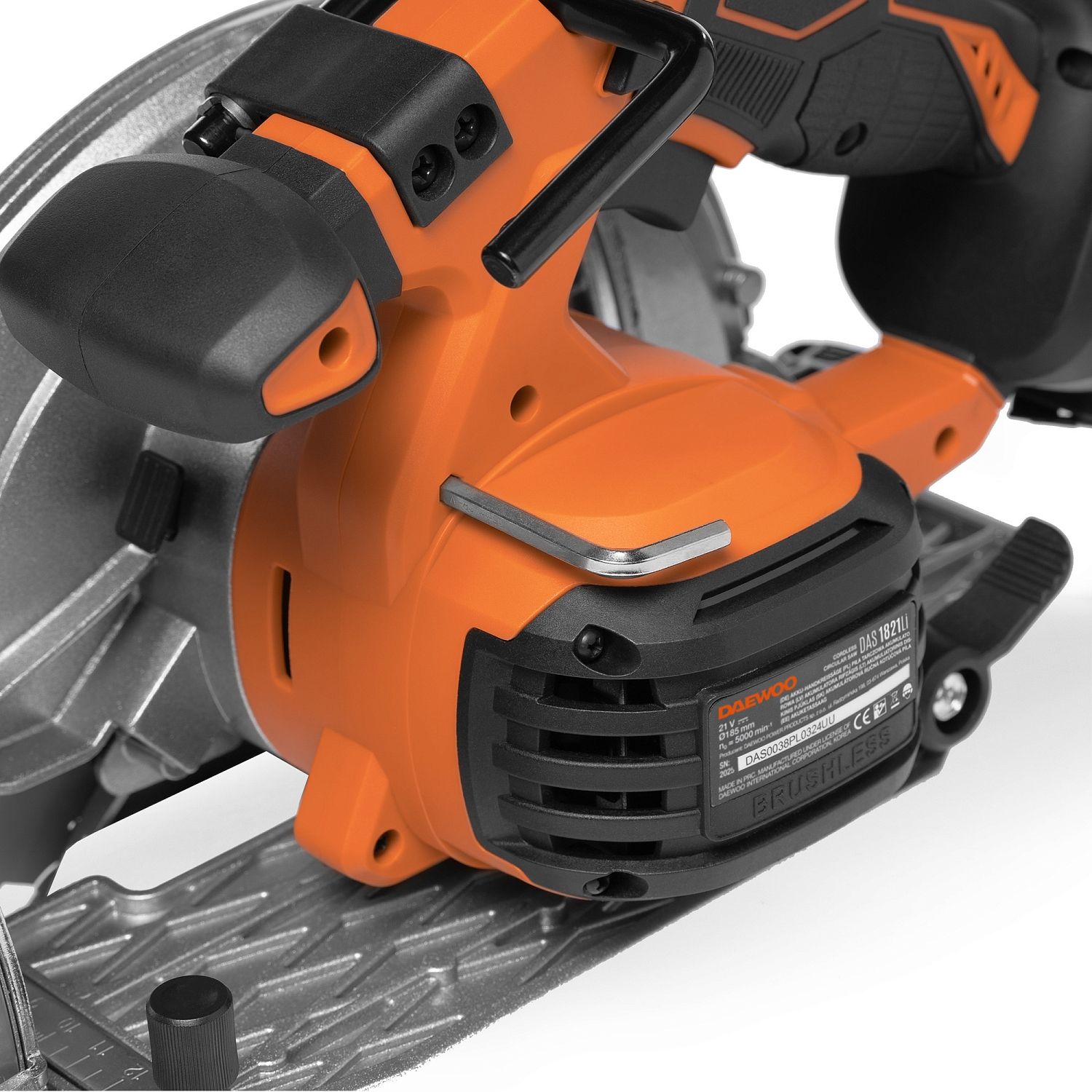 Пила циркулярная аккумуляторная, 21В, БЕЗ АКБ, 185 мм, 5000 об.мин,  DAEWOO DAS 1821Li