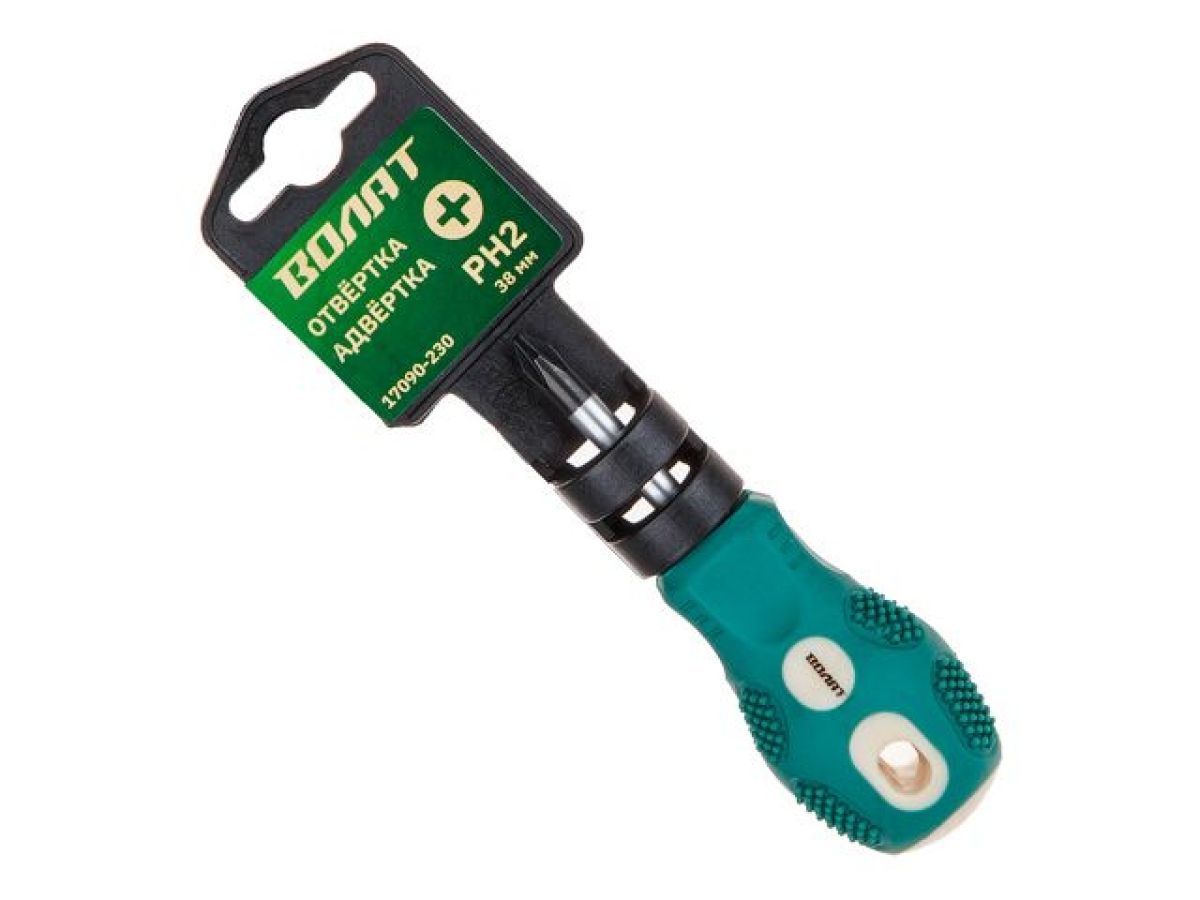 Отвертка крестовая двухкомпонентная рукоятка Anti-Slip PH2 х 38mm ВОЛАТ 17090-230