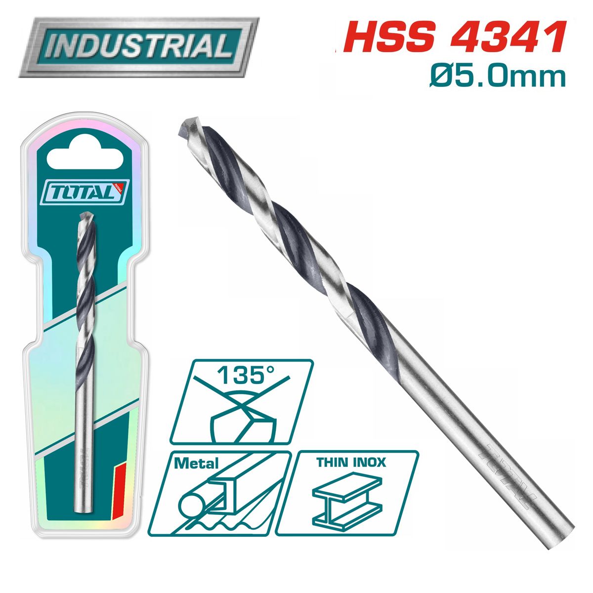 Сверло по металлу HSS 5 мм  TOTAL TAC1200504