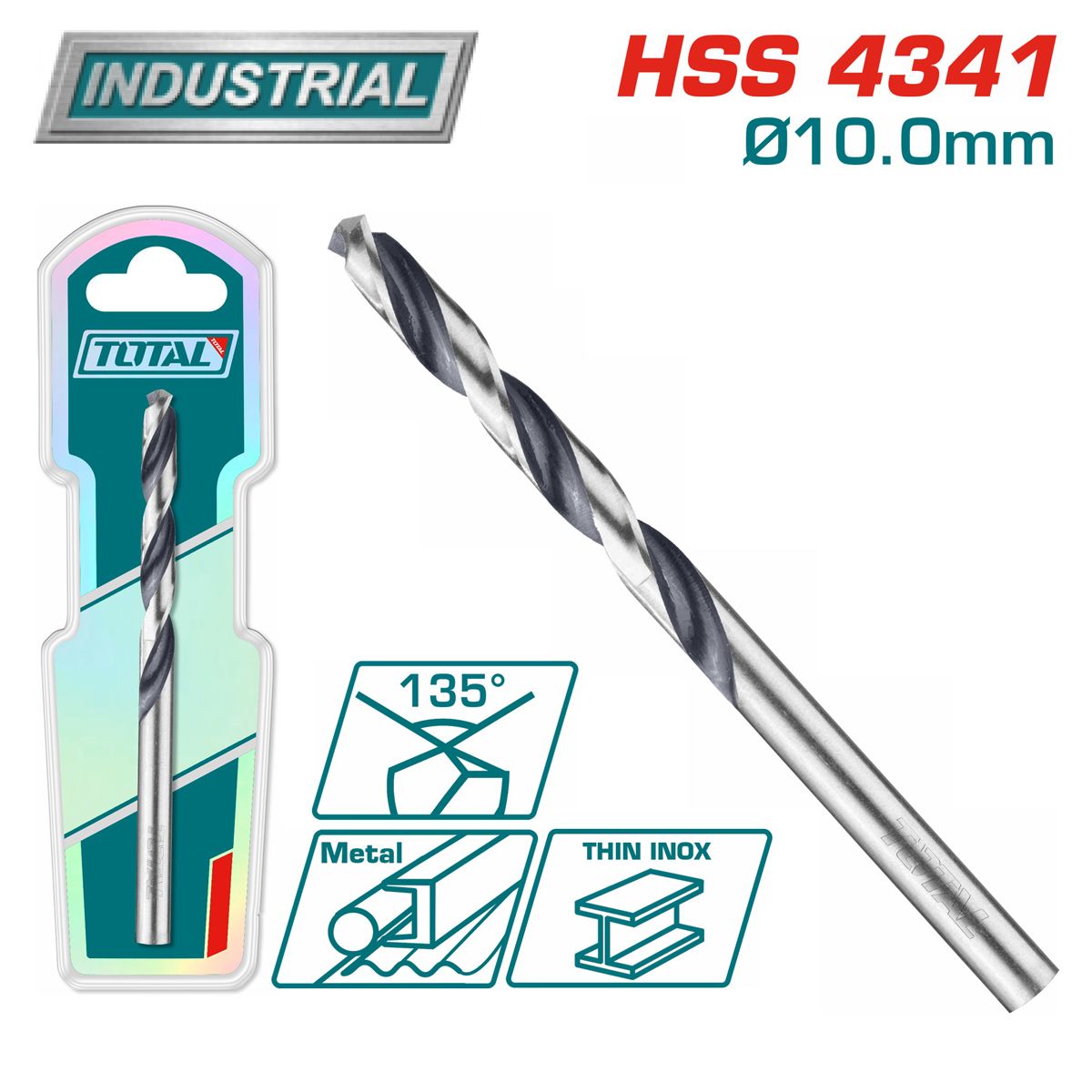 Сверло по металлу HSS 10 мм  TOTAL TAC1201004