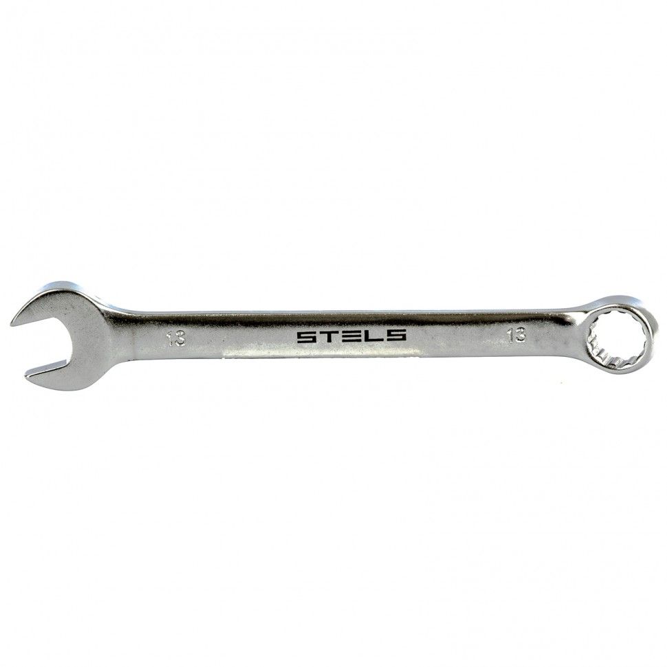 Ключ комбинированный, 13 mm, CrV, матовый хром  Stels 15209