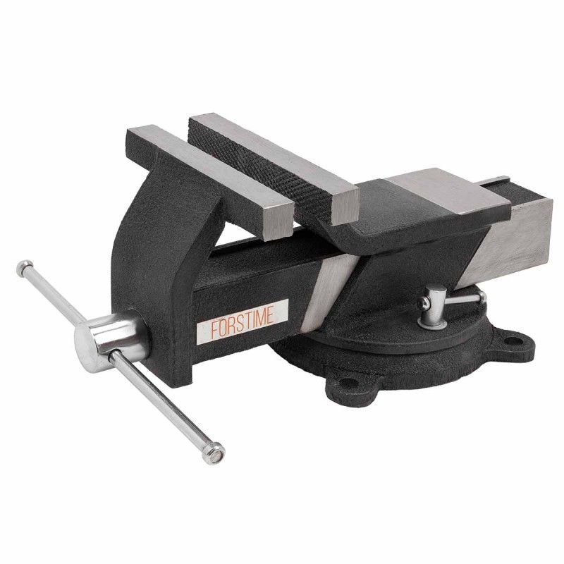 Тиски стальные поворотные с наковальней 8"-200мм  FORSTIME FT-6540808