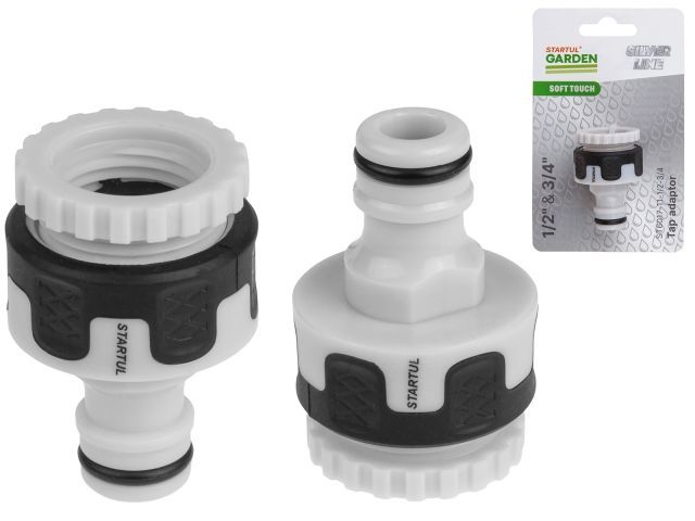Адаптер внешний 1/2" и 3/4" GARDEN (ST6017-11-1/2-3/4) (soft touch, двухкомпонентный, SILVER LINE) STARTUL ST6017-11-1/2-3/4